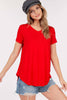 Shop Basic USA - Basic Short Sleeve V Neck Top: L / IVORY