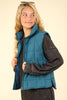 VERY J - NJ90282-Solid Puffer Padded Warm Vest: KELLY GREEN / S-M-L/2-2-2