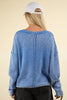 VERY J - 12W3102N-Mineral Washed Knit Oversized Sweater Pullover Top: BEIGE / S-M-L/2-2-2