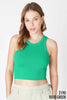 NIKIBIKI - NS8259 - Ribbed High Neck Crop Top: 2190 Vivid Green