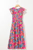 Aapparella - Women Boho Floral V Neck Ruffle Tiered Maxi Dress | S-XL: Missy / M / Multi-Colored