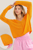 HYFVE - DZ24A559-V NECK DROPPED SHOULDER SWEATER: S / ORANGE