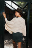 Leto Accessories - Ribbed Knit Pattern Poncho w/ Sleeves: Mocha