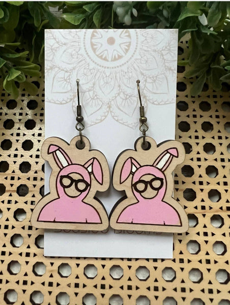 Seasideblooms - Christmas cute bunny hand painted lightweight maple wood 