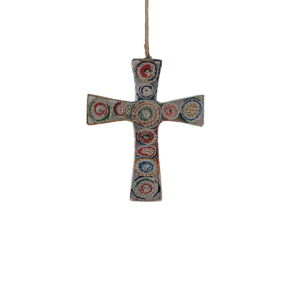 The Upcycled Paper Company - Cross Ornament - Recycled Paper: Small