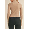 Timeless - Ribbed Mock Neck Long Sleeve Sweater Top: IVORY / M