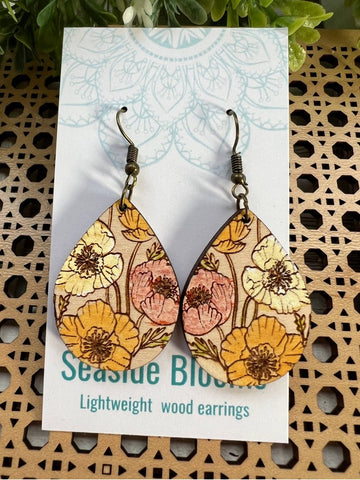 Seasideblooms - Boho floral hand painted lightweight maple wood