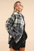 VERY J - NJ90261-Mixed Plaid Oversized Casual Shacket Jacket: IVORY / S-M-L/2-2-2