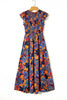 Aapparella - Women Boho Floral V Neck Ruffle Tiered Maxi Dress | S-XL: Missy / XL / Multi-Colored