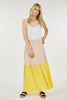 Shop Basic USA - Color Block Maxi Dress: M / GREY/NAVY