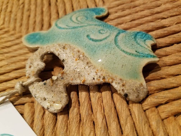 Teal Turtle Studio - Sandy at Heart Sea Turtle Ceramic Beach Ornament