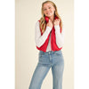 Timeless - High Neck Zip Up Outerwear Vest: DEEP RED / L