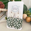 Jewelry By Jen - Boho Dangle: White & Green Spotted