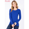 Timeless - Plus Long Sleeve Round Neck Top Shirt: BLACK / 3X