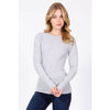 Timeless - Long Sleeve Round Neck Thermal Top Shirt: WHITE / M