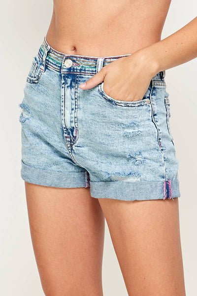 I&M JEAN, INC. - [PROMO SALE] N1217HH - Medium Wash - High Rise Shorts: Medium Wash / 1