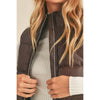 Timeless - FAUX LEATHER HIGH NECK ZIP UP PUFFER VEST: COGNAC / S-M-L(2-2-2)