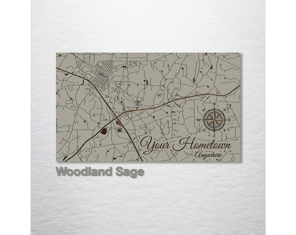 Fire and Pine Wood Maps - Custom: Burnt Existing Map: Small (11.25" x 19") / Papier Blanc