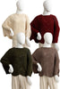 Leto Accessories - Ribbed Knit Pattern Poncho w/ Sleeves: Mocha