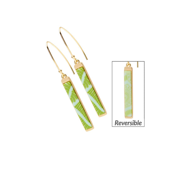 JILZARAH - Seaside Green Reversible Mini Bar Earrings