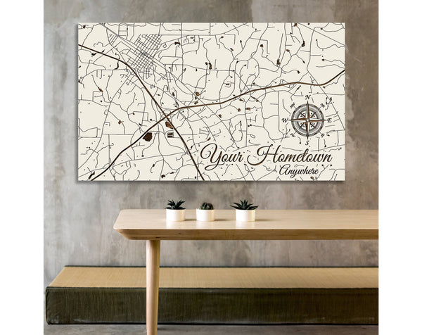 Fire and Pine Wood Maps - Custom: Burnt Existing Map: Schmedium (15" x 25.25") / Papier Blanc