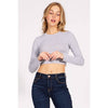 Timeless - Round Neck Long Sleeve Crop Shirt Top: BLACK / L