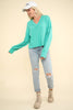 VERY J - NT11804-Casual Comfy Soft V-Neck Knit Top: ECRU / S-M-L/2-2-2