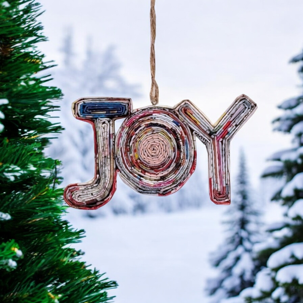 The Upcycled Paper Company - Joy Ornament - Recycled Paper