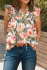 Little Daisy Closet - LDC Floral Printed V Neck Tank Top: Pink / M