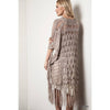 Kori - Bohemian inspired Crochet Knit Sweater with Fringe: NATURAL / ML