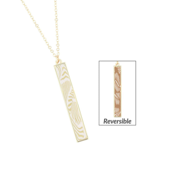 JILZARAH - Ivory Palm Vertical Bar Necklace