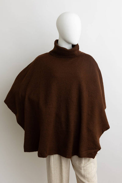 Leto Accessories - Fall 2024 Favorite - Eco Friendly Turtleneck Poncho 🐢: Natural