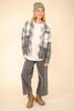 VERY J - NJ90261-Mixed Plaid Oversized Casual Shacket Jacket: OLIVE / S-M-L/2-2-2