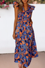 Aapparella - Women Boho Floral V Neck Ruffle Tiered Maxi Dress | S-XL: Missy / S / Multi-Colored