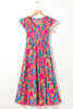 Aapparella - Women Boho Floral V Neck Ruffle Tiered Maxi Dress | S-XL: Missy / S / Multi-Colored