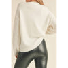 Timeless - Mossy V Neck Cable Knit Long Sleeve Sweater Top: IVORY / L