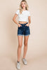 I&M JEAN, INC. - I6039MS - Dark Wash - High Rise Denim Shorts: S / Dark Wash