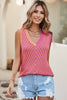 Little Daisy Closet - LDC Chevron Knit V Neck Sweater Vest: S / Pink