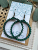 Seasideblooms - Boho hand painted lightweight hoops  wood earrings 