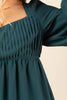 VERY J - ND31020-Bust Pleated Backless Holiday Party Mini Dress: FOREST / S-M-L/2-2-2