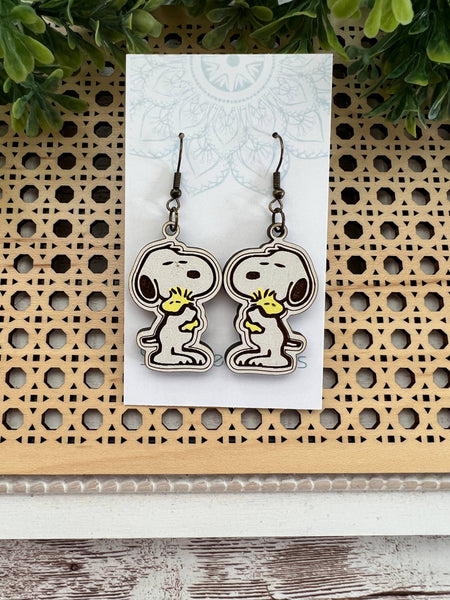 Seasideblooms - Cute character, hand-painted Maplewood earrings earring