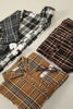 VERY J - NJ90261-Mixed Plaid Oversized Casual Shacket Jacket: IVORY / S-M-L/2-2-2