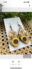Seasideblooms - Sunflower hand painted maple wood earring 