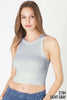 NIKIBIKI - NS8259 - Ribbed High Neck Crop Top: 7 White