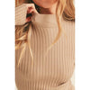 Timeless - Ribbed Mock Neck Long Sleeve Sweater Top: IVORY / M