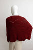 Leto Accessories - Ribbed Knit Pattern Poncho w/ Sleeves: Burgundy