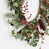 Impressive Enterprises, Inc. - 31590- 20in(9)Wreath-Needle pines w.snap leaves red pips-