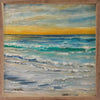 Kendrick Home - Beach Waves With Orange Sunset By Annette Beraud-Battaglia: 24 x 24 x 1.5