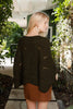 Leto Accessories - Ribbed Knit Pattern Poncho w/ Sleeves: Mocha