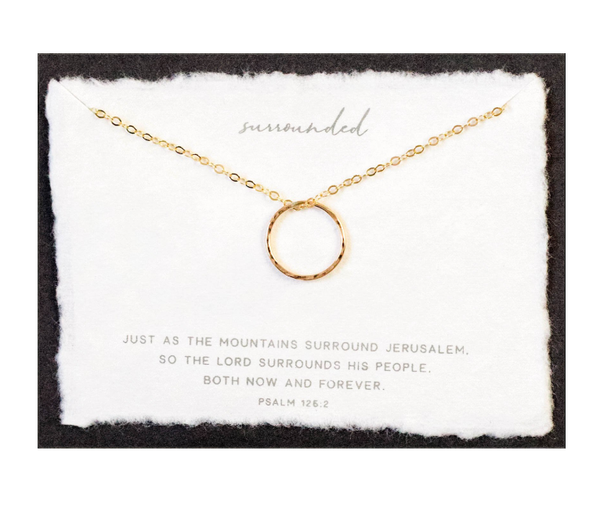 Dear Heart - Surrounded | Christian Necklace | Minimal Jewelry | Psalm: 14kt Gold Filled